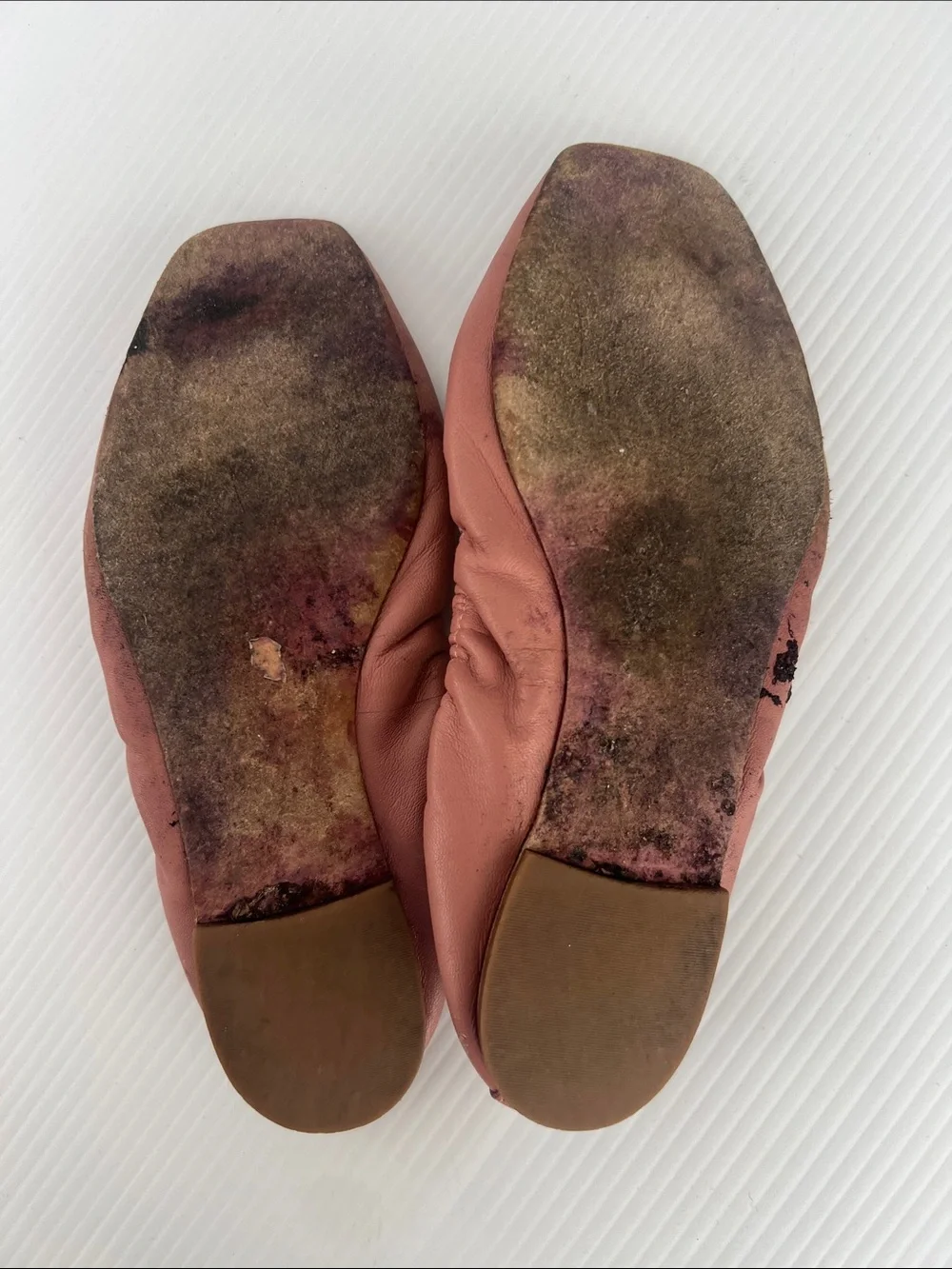 Tory Burch Dusty Rose Leather Ballet Flats with Bow